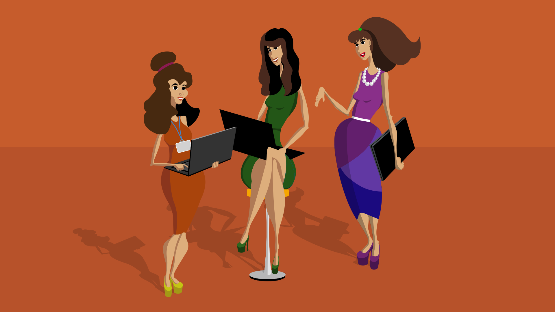 Three Girls Chatting