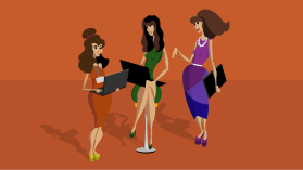 Three Girls Chatting